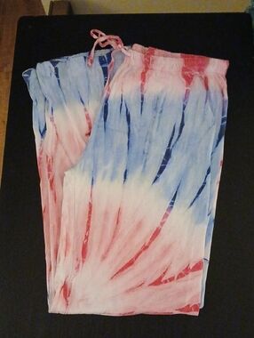 Just Love Pink & Blue Tie-Dye Cotton Casual Pants